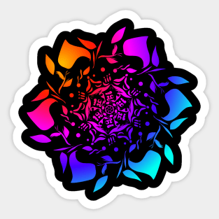 Colorful Mandala flowers pattern Sticker